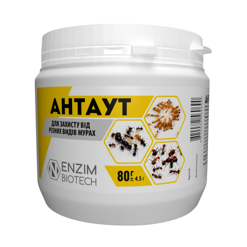 Мурахи в оселі — Антаут 80 г Enzim Biotech: біопрепарат-приманка; робочі несуть у гніздо, знищення колонії, чисте застосування, фото 1