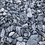 Камінь для ландшафту та клумб галька декоративна "Блу" сіро-блакитна (ціна за 1 кг від 1 тони), фото 5