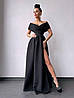 Розкішна вечірня жіноча сукня максі з відкритими плечима та розрізом на спідниці Smb8180, фото 4