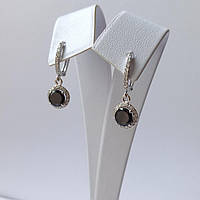 Срібні сережки Чарівність Чорні