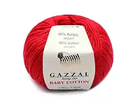 Пряжа (нитки) Gazzal Cotton Baby цвет 3443 красный
