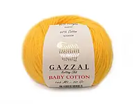 Пряжа (нитки) Gazzal Cotton Baby цвет 3417 ярко-желтый