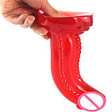 Фалоімітатор дракон FAAK дилдо товстий фаллос великі анальні пробки 17,5см (червоний), фото 5