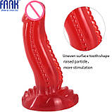 Фалоімітатор дракон FAAK дилдо товстий фаллос великі анальні пробки 17,5см (червоний), фото 3