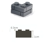 Конструктор кутовий будівельний кубик блок 10 шт