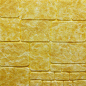 Самоклеючі 3д панелі для стін, м'які 3D панелі самоклейка під камінь 700х700х7 мм, Жовтий мармур (152)