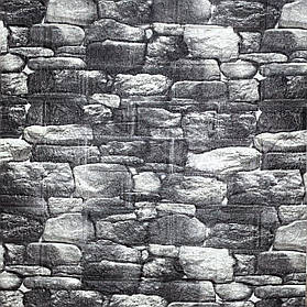 Самоклеючі 3д панелі, м'які 3D панелі для стін 700x770x5 мм, Катеринославський чорний камінь (040)
