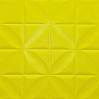 Самоклеящаяся 3D панель, мягкие декоративные 3д панели самоклейка 700x700x8 мм, Желтые звезды (199)