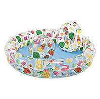 Детский надувной бассейн , набор бассейн , м'яч и круг Фламинго Ананас Intex 59460 от 2 лет 122х25 см
