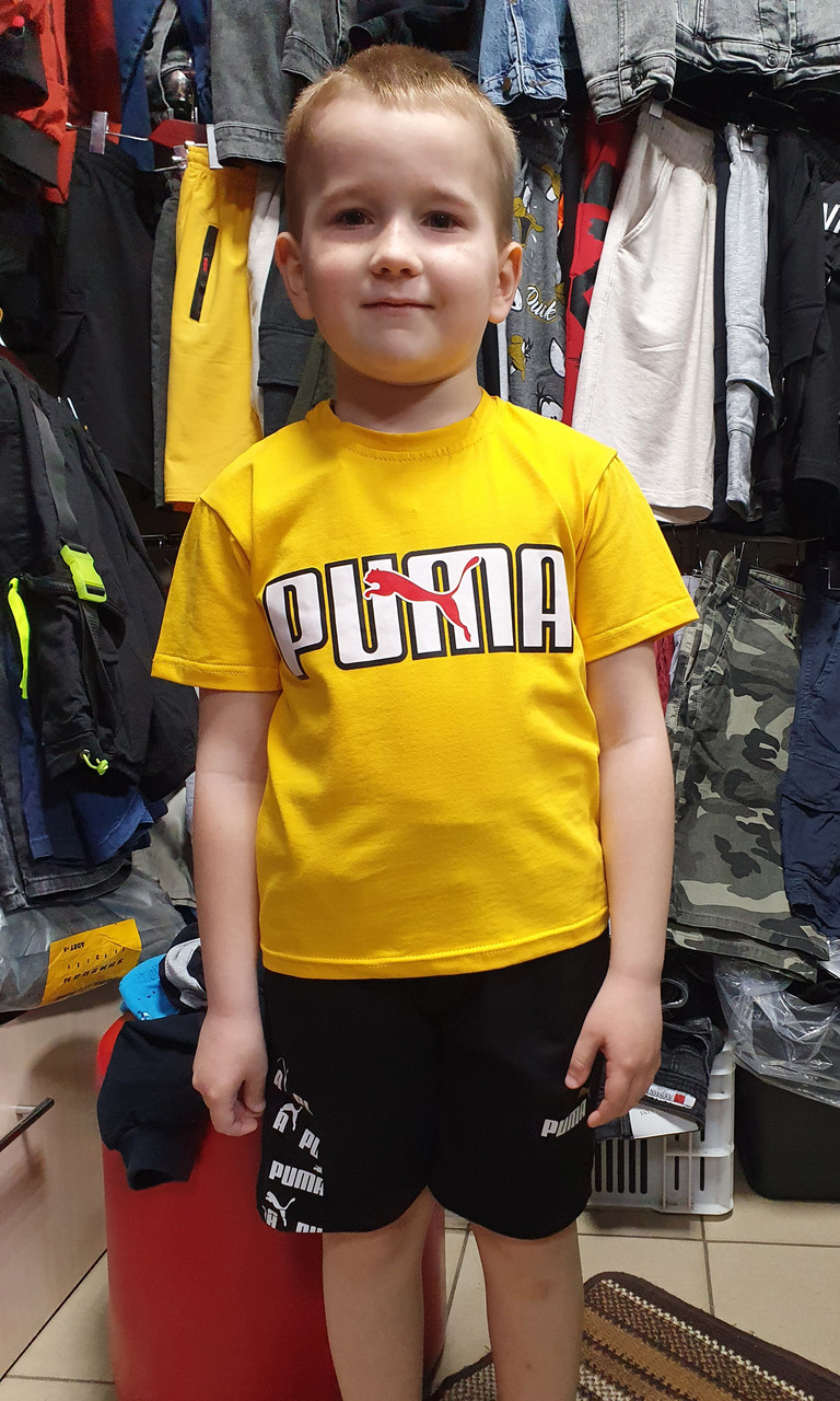 Костюм із шортами PUMA для хлопчика 5-8 років арт.909-1, Розмір дитячого одягу (по зросту) 110, Колір Жовтогарячий