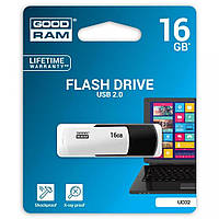 USB Flash Drive 16гб. чорна з білим UC02 GoodRAM