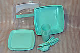 Набір для пікніка на 6 персон 32 предмети зелений SP-180 "Irak Plastik" (Туреччина)., фото 4