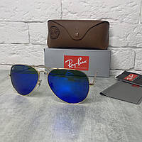 Солнцезащитные очки RB 3026 AVIATOR линза стекло синий
