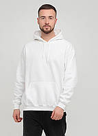 Мужская толстовка худи Gildan с начесом Heavy Blend Hoodie с капюшоном на тонком флисе XL, Белый