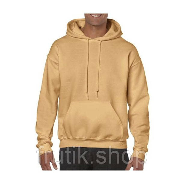 Чоловіча толстовка худі Gildan з начосом Heavy Blend Hoodie з капюшоном на тонкому флісі Старе золото, S