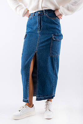 Спідниця джинсова карго блакитна 2663 (2000000100753)