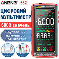 Цифровой автоматический мультиметр тестер ANENG 682 Red с чехлом
