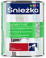 Эмаль(Краска) для дерева и металла Sniezka SUPERMAL Масляно-фталевая 0,8 л F590 Красный Глянцевый