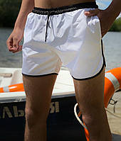 Чоловічі плавальні шорти білі для басейну, легкі швидковисихні пляжні шорти білі для купання