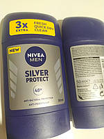 Твердый дезодорант Nivea мужской Silver Protect,50 ml.