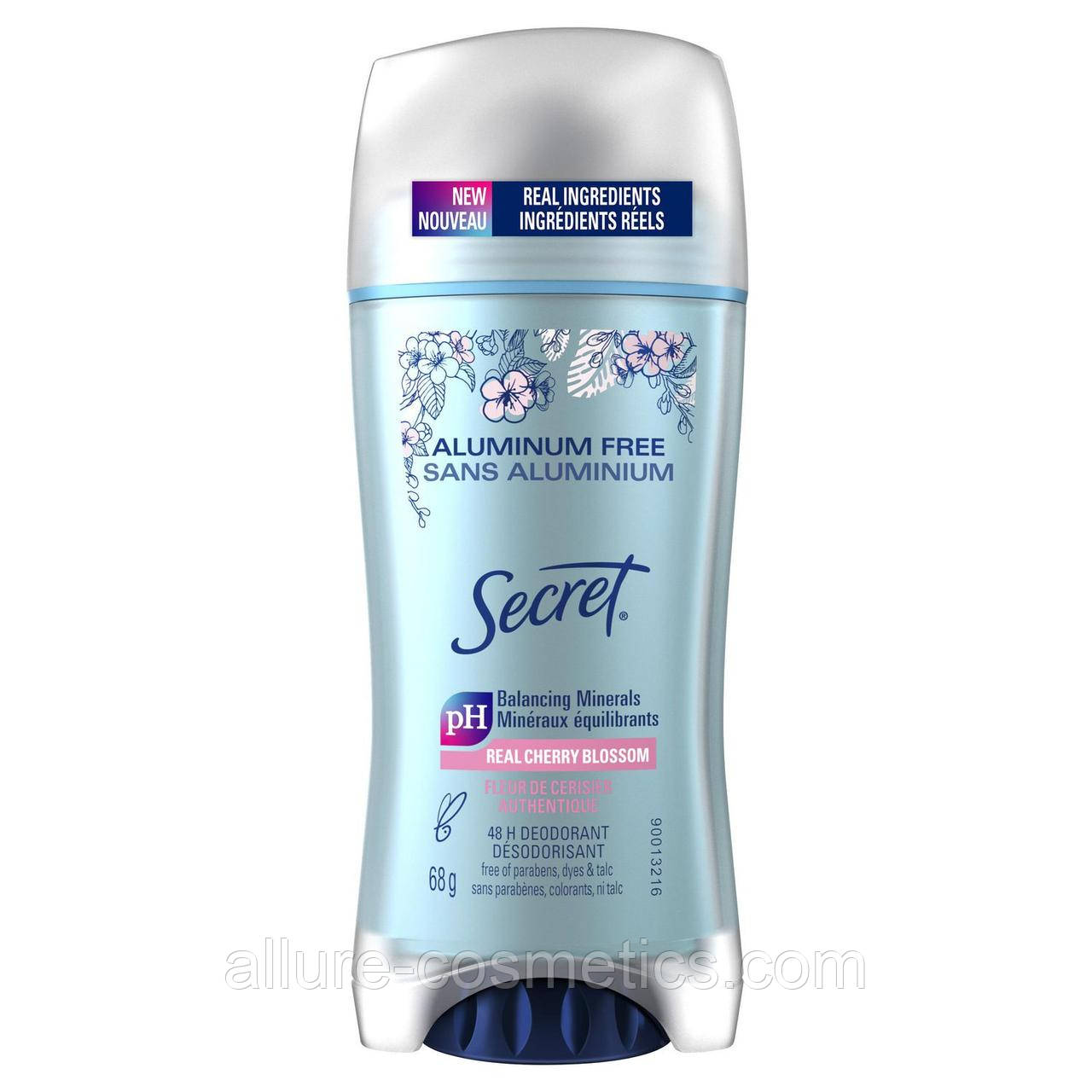 Твердий дезодорант БЕЗ АЛЮМІНІЮ Вишня Secret Aluminum Free Deodorant Real Cherry Blossom