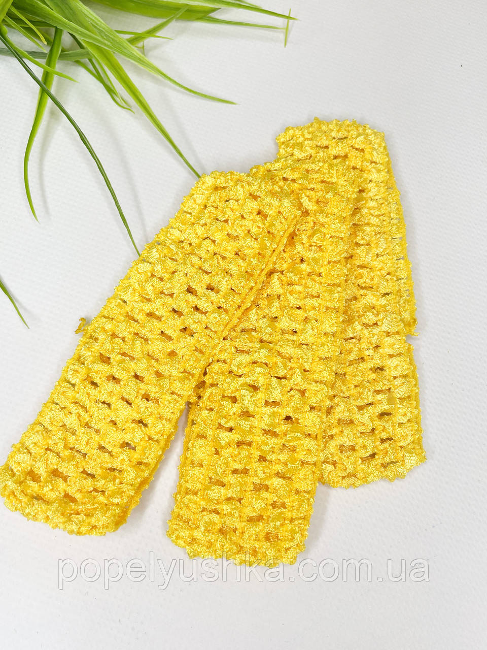 Пов'язка мереживна 4 см жовта, фото 1