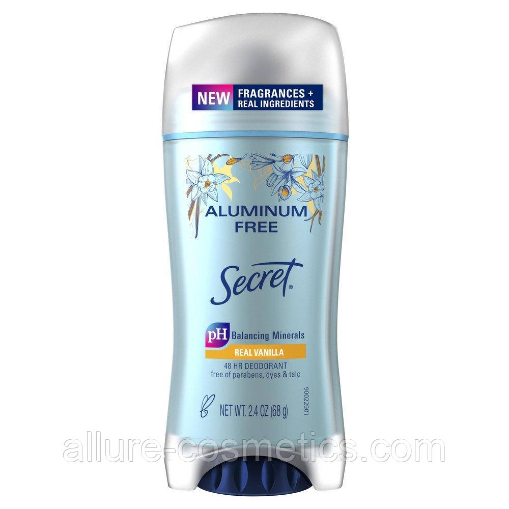 Твердий дезодорант БЕЗ АЛЮМІНІЮ Ваніль Secret Aluminum Free Deodorant Real Vanilla