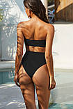 Стильний жіночий купальник із завищеною талією – стильний роздільний купальник для пляжу, підкреслює фігуру, фото 6