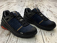 Шкіряні кросівки Salomon Весна Осінь Євро зима 42 Натуральна шкіра Сині Гарантія! Чоловічі кросівки