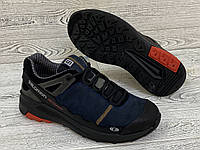 Шкіряні кросівки Salomon Весна Осінь Євро зима 42 Натуральна шкіра Сині Гарантія! Чоловічі кросівки