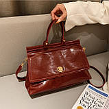 Містка сумка саквояж через жіноче плече, фото 6