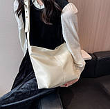 Модна жіноча сумка-шопер із широким ременем, фото 4