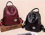 Маленький рюкзак жіночий шкіряний міський, фото 2