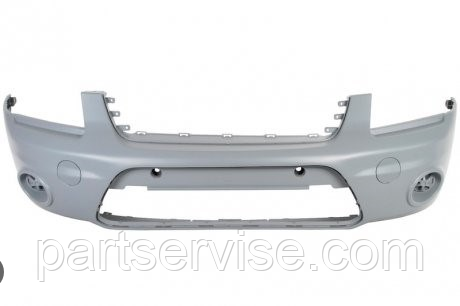 Передній бампер на Ford Tranzit Connect/Torneo рестайл 10-13г. без отворів для протитуманок