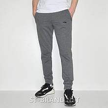 S (46-48). Чоловічі спортивні штани на манжеті, з якісного трикотажу двунитки - сірі