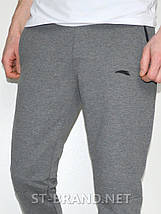 46-54. Чоловічі спортивні штани на манжеті, з якісного трикотажу двунитки - сірі, фото 2