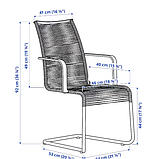 VÄSMAN Крісло з підлокітниками вуличне чорне, 402.116.37, фото 3
