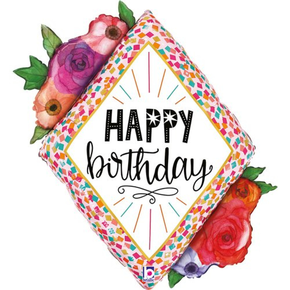 Grabo 28" Рожевий діамант конфеті . Куля фольгована фігура — В УП, фото 1