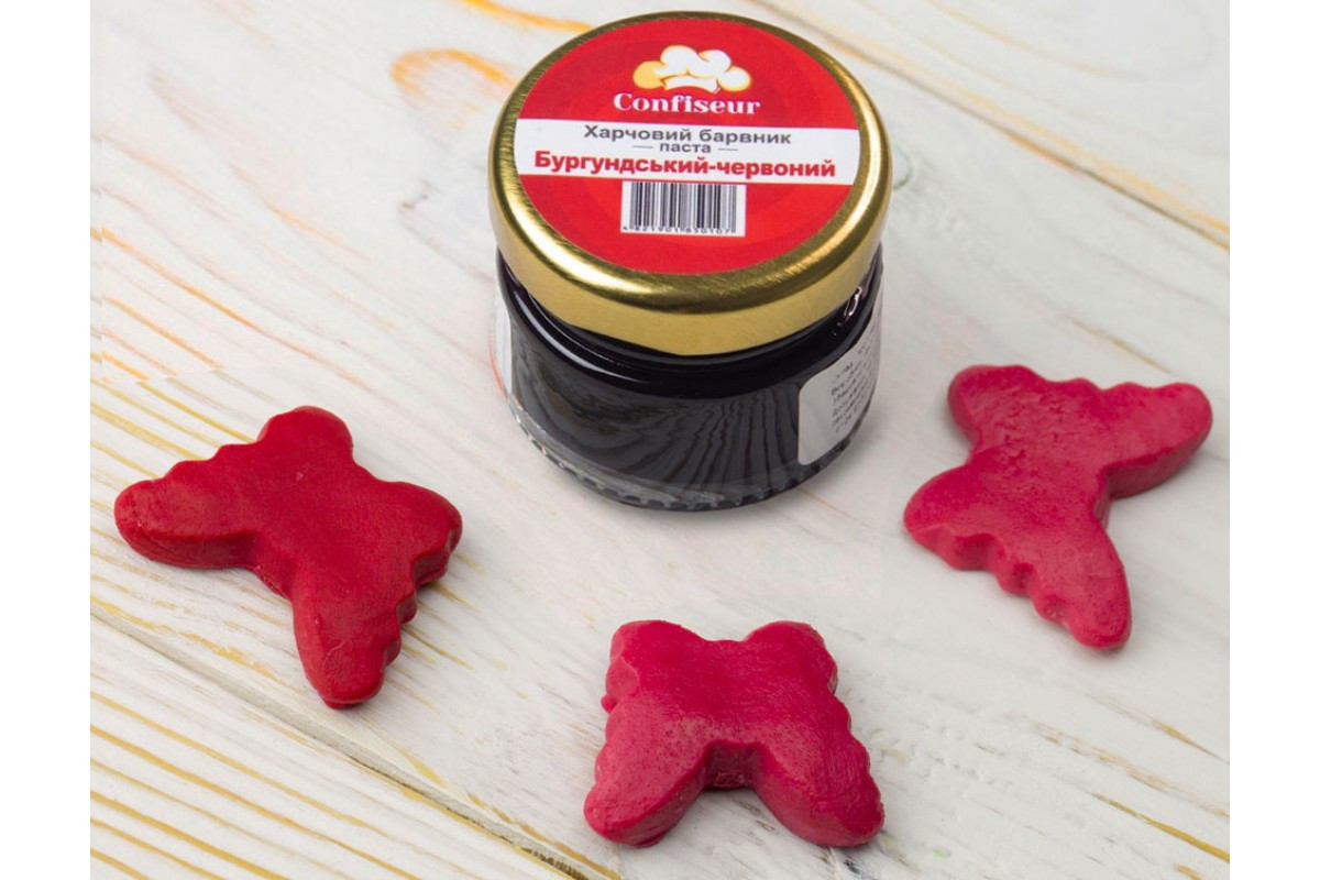 Барвник гелевий паста Confiseur Бургунський Червоний, фото 1