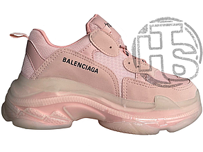 Жіночі кросівки Balenciaga Triple S Clear Sole Light Pink 544351W2GA15760