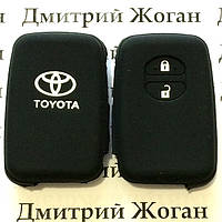 Чехол (черный, силиконовый) для смарт ключа Toyota (Тойота) 2 кнопки