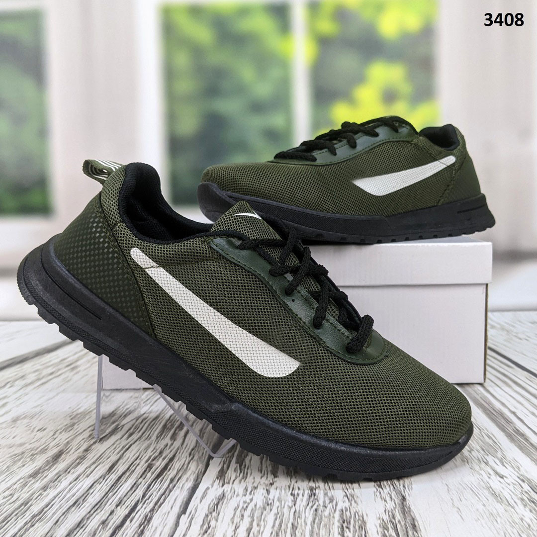 Кросівки чоловічі текстильні кольору хакі Україна, фото 1