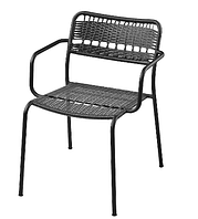 LACKO Крісло з підлокітниками вуличне темно-сіре, 604.633.04