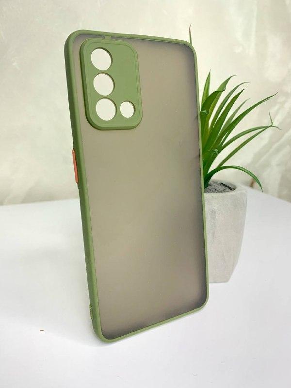 Матовий протиударний чохол для Oppo A74 хакі бампер