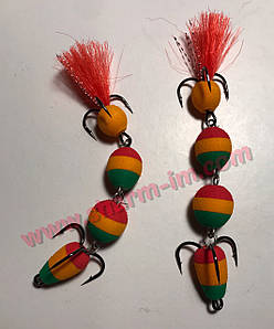 Мандула на судака 100 мм / col. Зелено-Помаранчево-Червона