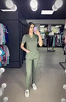 Жіночий медичний костюм "Ластик " колір олива