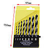 Свердло набір №8 спіральних свердел 8 шт діаметр 3-10 мм триточкові з підрізувачем, фото 9