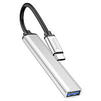 USB-хаб адаптер Hoco HB26 Type-C 4в1 (док станция, Type-, 3 USB3.0 + USB2.0) - Белый