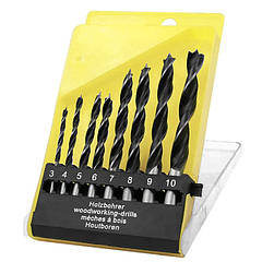 Свердло набір №8 спіральних свердел 8 шт діаметр 3-10 мм триточкові з підрізувачем