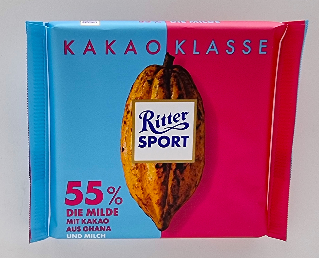 Молочний шоколад Ritter Sport Kakao Klasse 55% какао 100 г Німеччина